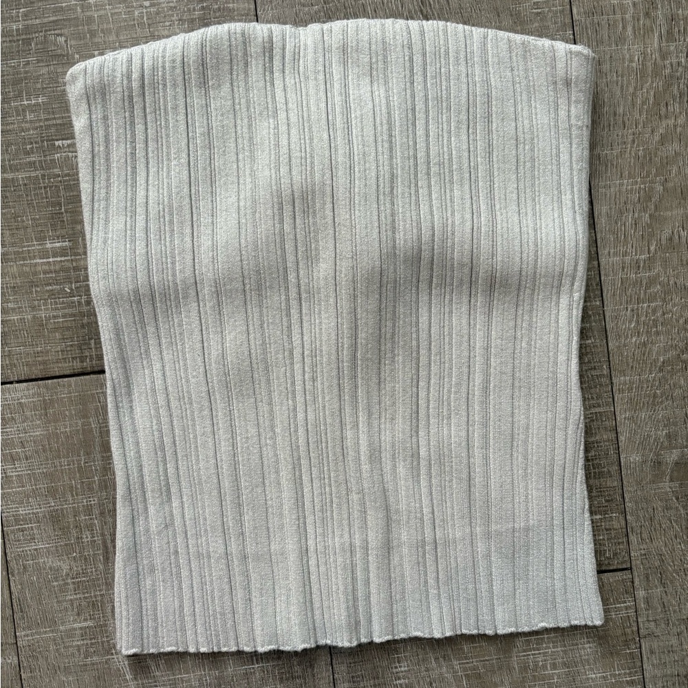 Madewell x Aimee Song - Ribbed Shimmer Tube Top - Picture 1 of 3
